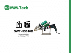 SWT-NS610B demostración de soldadura con pistola de soldadura por extrusión, soldadura sin costuras de materiales de 5-30 mm de espesor