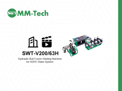 Máquina de soldadura de fusión de trasero hidráulico de 200 mm para demostración de funcionamiento del sistema de agua HDPE