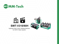 Máquina de soldadura por fusión a tope de tubería de plástico PE de 350 mm para demostración de operación del sistema de agua