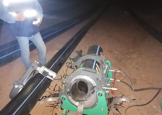 máquina de la soldadura por fusión del extremo del tubo del HDPE de 50m m - de 160m m de poco ruido