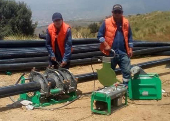 Máquina automática de la soldadura por fusión del extremo del tubo del HDPE del PE PPR para 90m m - 250m m