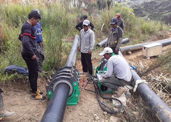máquina de la soldadura por fusión del extremo del tubo del HDPE de 630m m con la exhibición de la temperatura