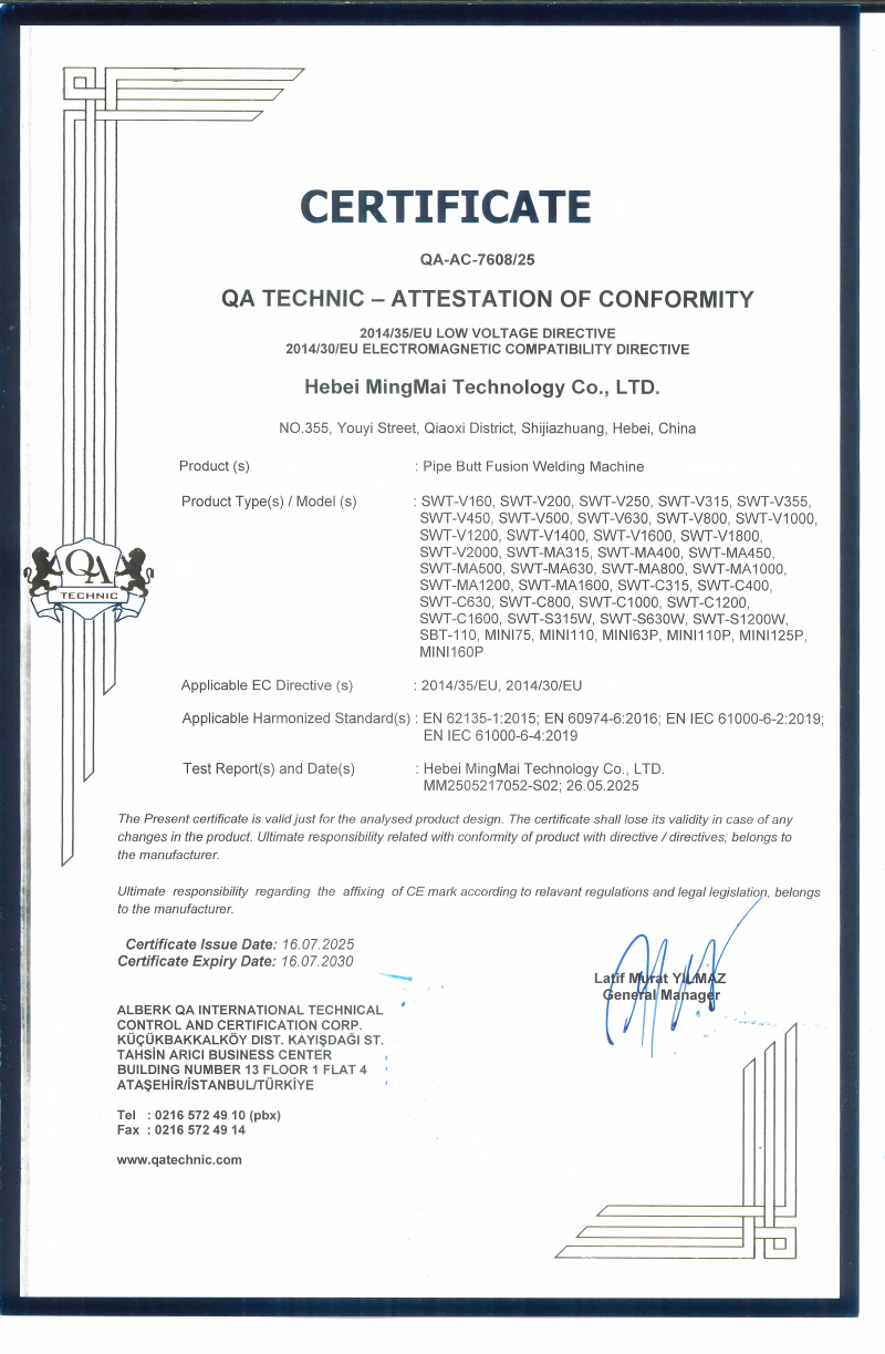 Porcelana Hebei Mingmai Technology Co.,Ltd Certificaciones