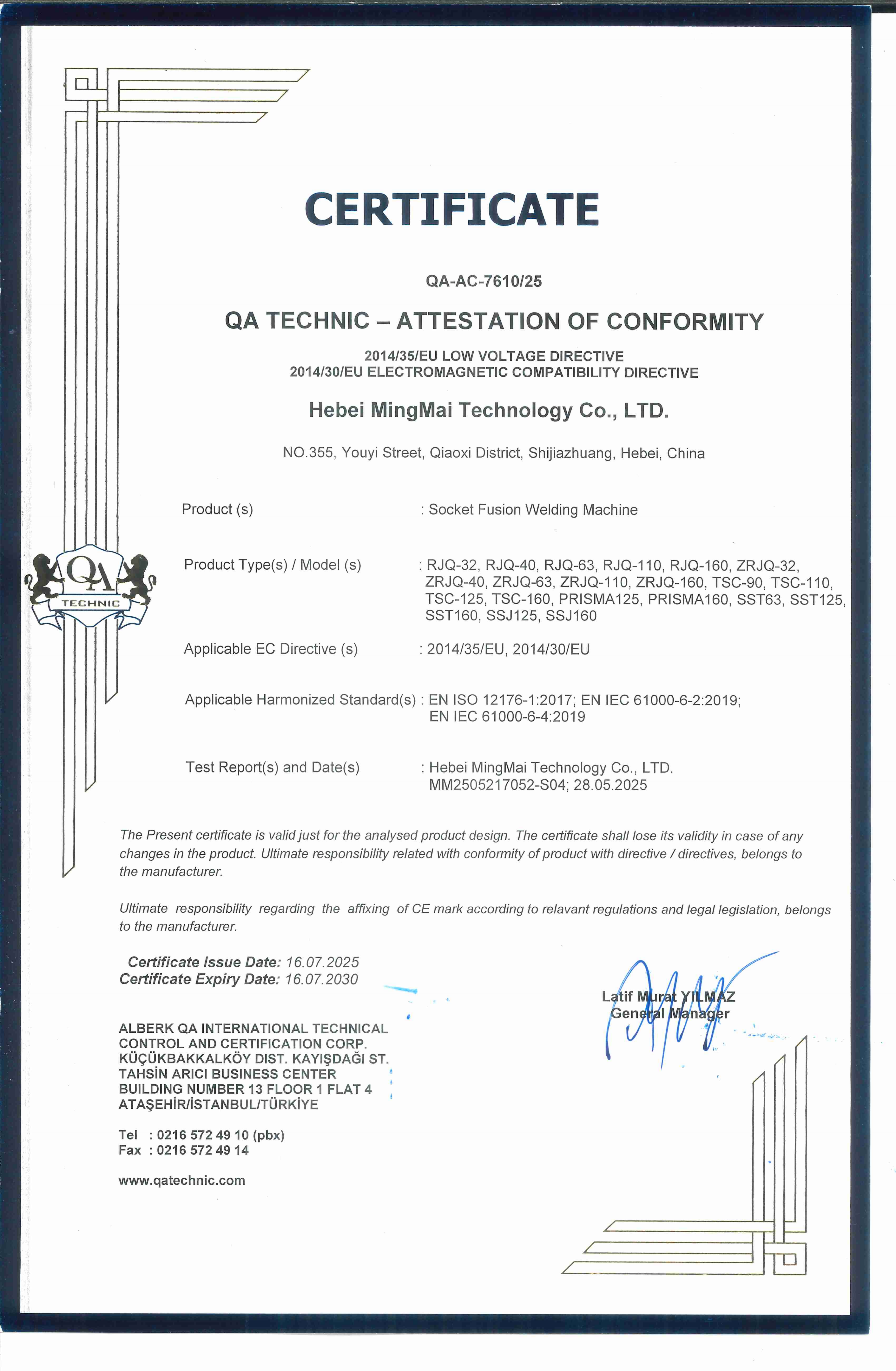 Porcelana Hebei Boda Plastic Technology Co., Ltd. Certificaciones